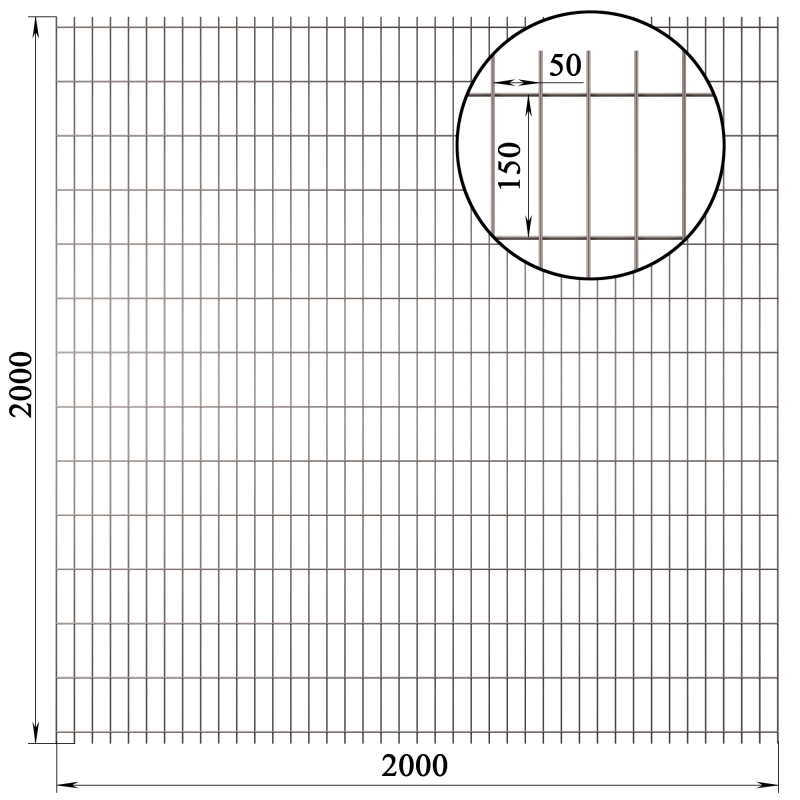 Панель сварная С50х100 d4 (Ц) 2,0х2,0(м) 